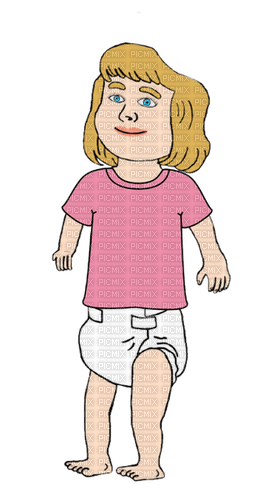 Blonde baby in pink shirt - png gratuito