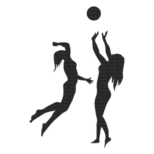MMarcia silhueta jogadoras volleyball - png gratuito