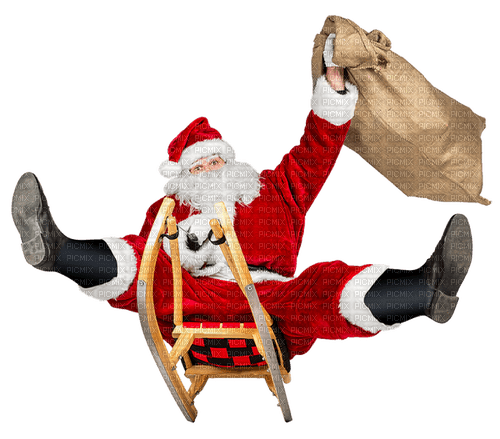 Weihnachtsmann auf Schlitten - png gratis