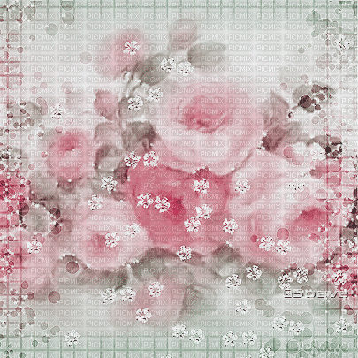 soave background vintage flowers rose animated - 無料のアニメーション GIF
