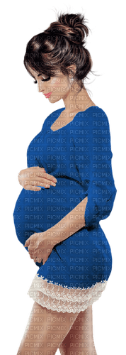 Pregnant woman. Blue. Leila - PNG gratuit