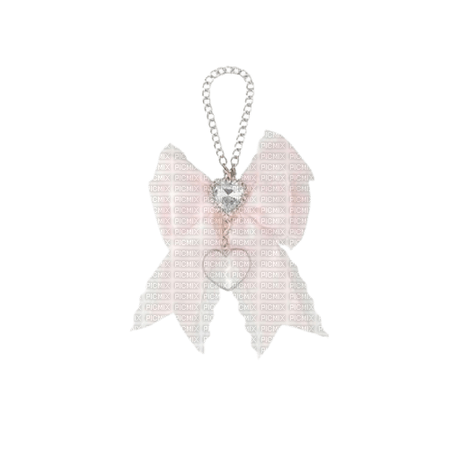 pink bow ribbon keychain with jewel heart charm - ücretsiz png
