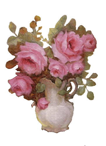 Rosen, Vase, pink, Vintage - Darmowy animowany GIF