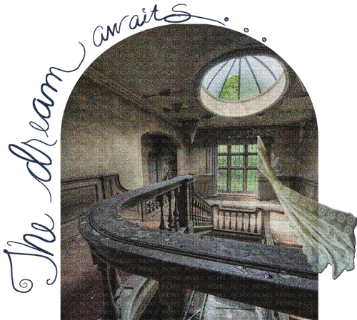 Vintage Staircase wordart - δωρεάν png