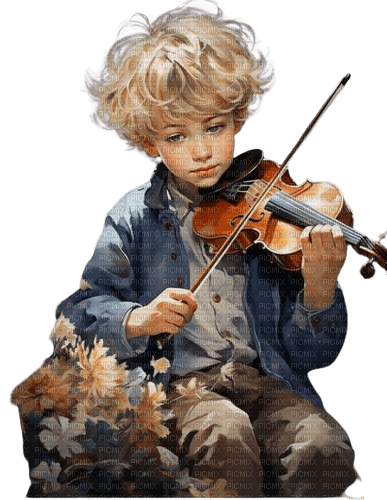 Vintage child, violon - 無料png