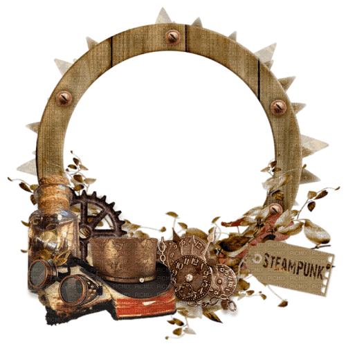 steampunk frame cadre - ingyenes png