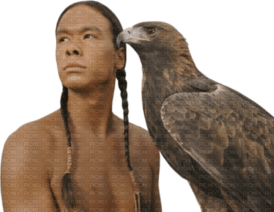 amérindien et aigle - PNG gratuit