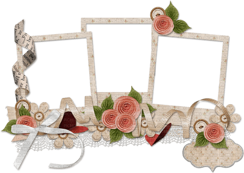 Rose frames rose pink white deco [Basilslament] - PNG gratuit
