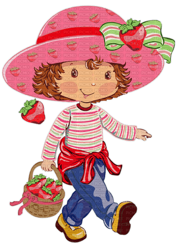 kikkapink girl strawberry paint - png ฟรี
