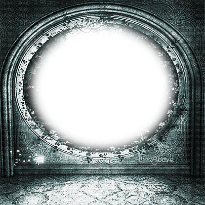 soave frame gothic room circle windows teal - Free PNG