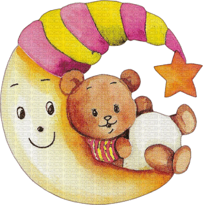 dolceluna moon bear night sweet vintage - GIF animate gratis