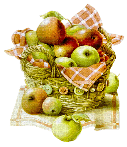 basket with apples, fruits sunshine3 - PNG gratuit