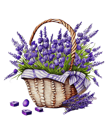lavender flower basket Bb2 - png gratis