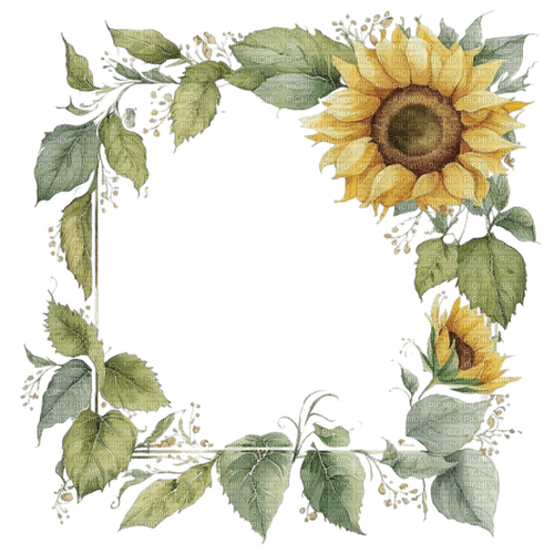 sunflower frame Bb2 - zdarma png