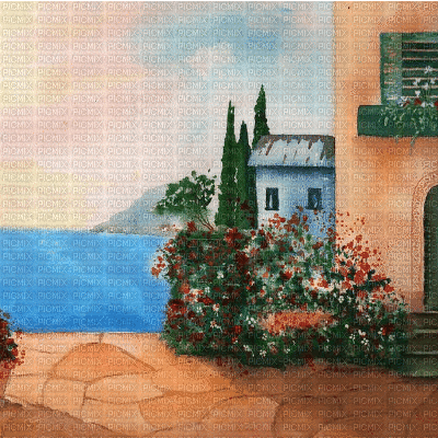 Summer Villa Background - Gratis animeret GIF