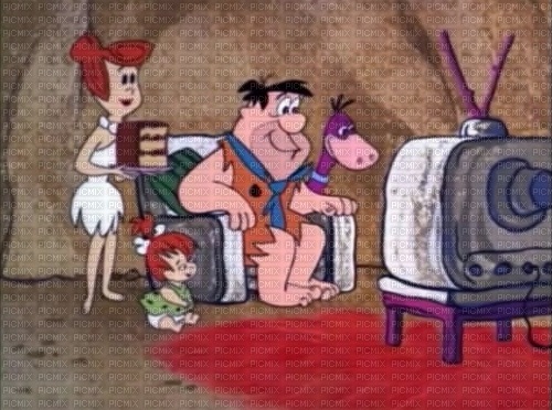 Fred, Wilma, Pebbles and Dino - Free PNG