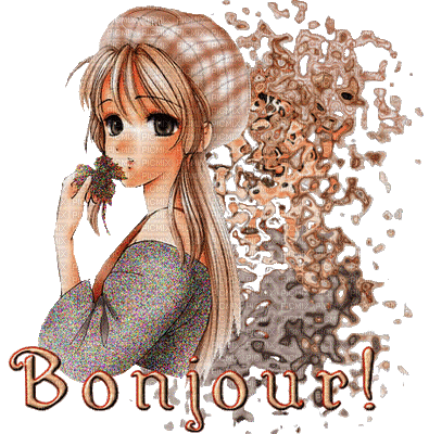 bonjour - Бесплатный анимированный гифка
