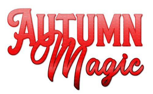 Autumn Magic.Text.Red - KittyKatLuv65 - png ฟรี