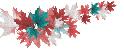 soave deco autumn animated leaves branch pink - Gratis animeret GIF