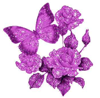 fleur papillon violet - Animovaný GIF zadarmo