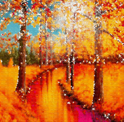 loly33 paysage fond automne - GIF animé gratuit