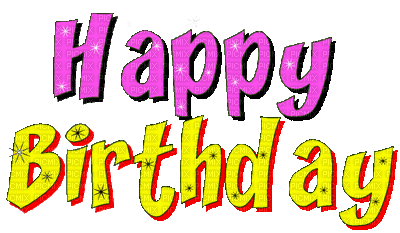 Kaz_Creations Logo Text Animated Happy Birthday - Darmowy animowany GIF