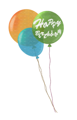 image encre happy birthday balloons edited by me - bezmaksas png