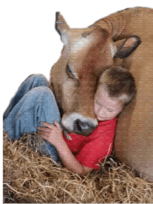 child with animal bp - Free PNG
