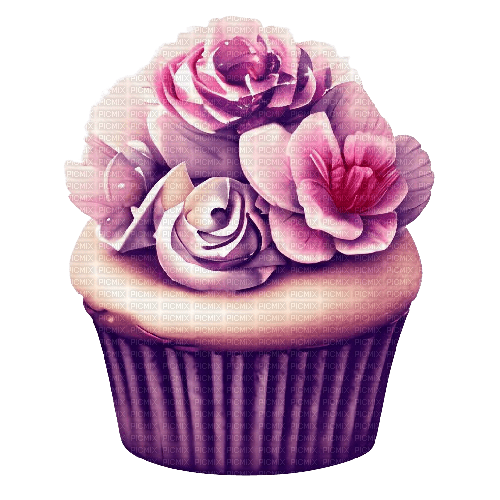 cupcake rose rosa - png gratuito