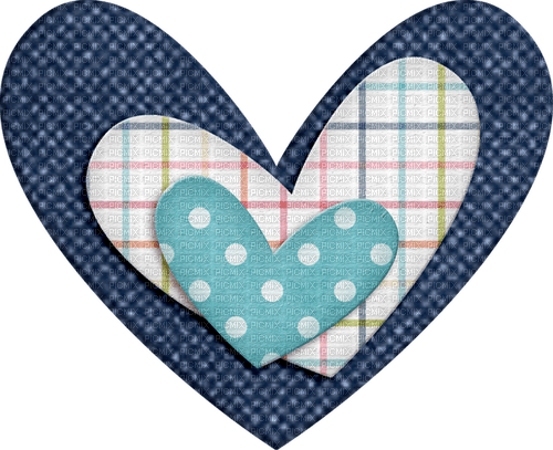 fabric paper hearts Bb2 - zdarma png