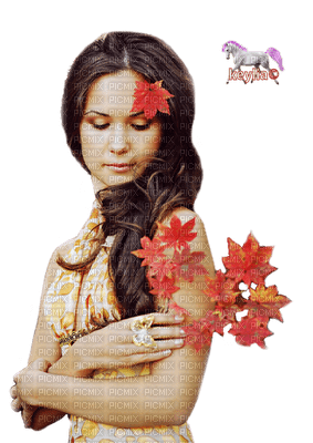 automne femme - PNG gratuit