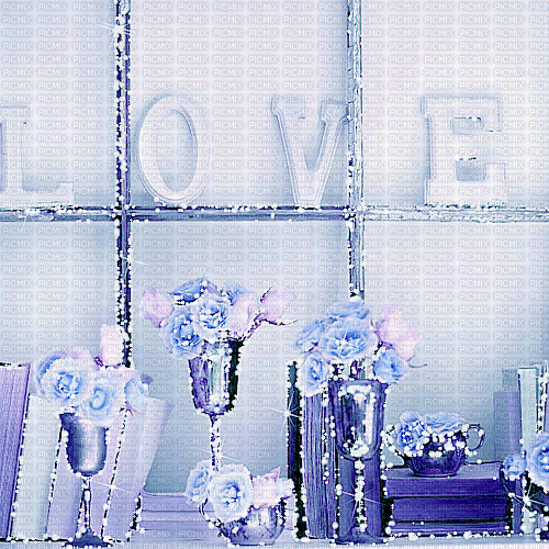 dolceluna love blue spring room animated - GIF animé gratuit