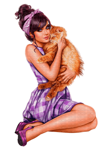 summer woman in purple by nataliplus - бесплатно png