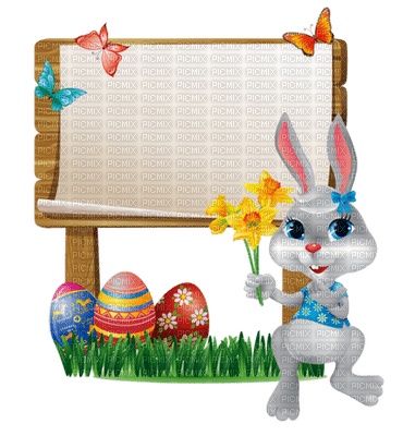 Kaz_Creations Bunny Easter Deco - Free PNG