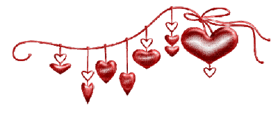 сердечки-гирлянда - Безплатен анимиран GIF