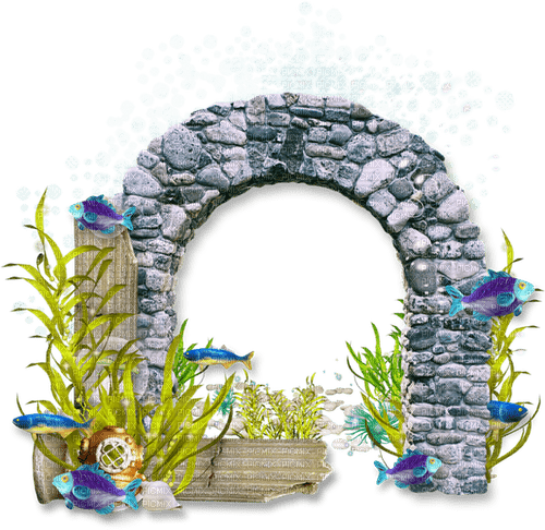deco arch fish underwater summer - 免费PNG