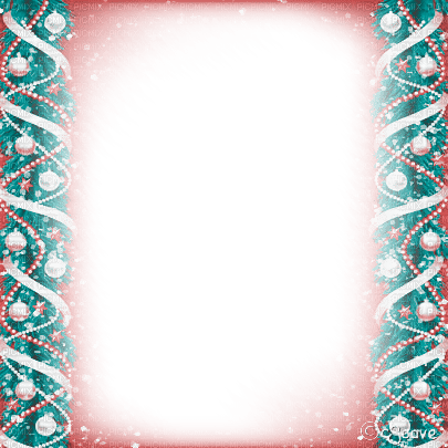 soave frame christmas branch ball pink teal - δωρεάν png