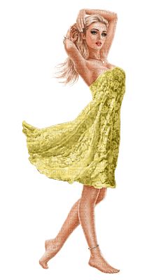 kvinna-donna-yellow--minou52 - darmowe png