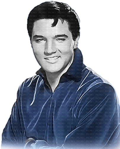 soave man Elvis Presley black white blue - png grátis