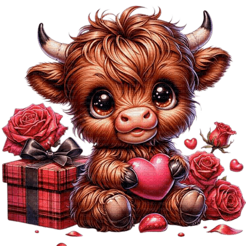 st. Valentine bull by nataliplus - Free PNG