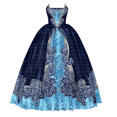 cecily-robe ancienne degrades bleus - Free PNG