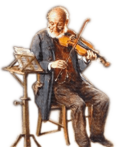 Rena Grandpa Opa Geigenspieler Vintage Man Mann - png gratis