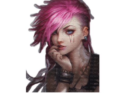 woman pink hair bp - 無料png
