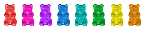 Rainbow gummy bears - Free PNG