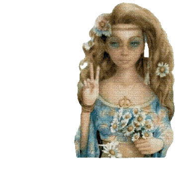 Femme Peace Multi Pastel Fleur:) - GIF animé gratuit