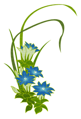 fleur bleu blue flowers - besplatni png