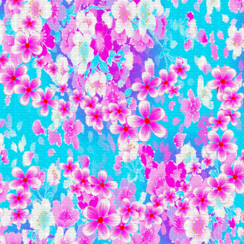 Ve /  background.anim.floret blue.pink.idca - Ilmainen animoitu GIF