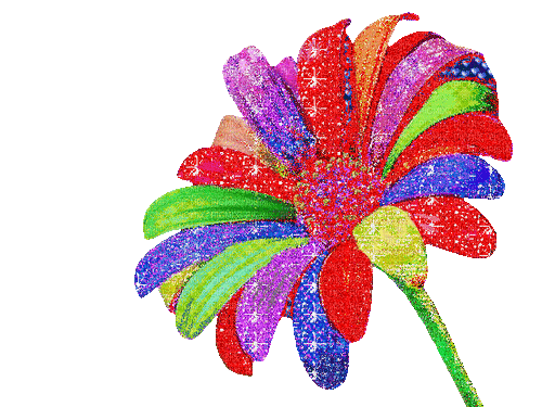 rainbow flower - Бесплатный анимированный гифка