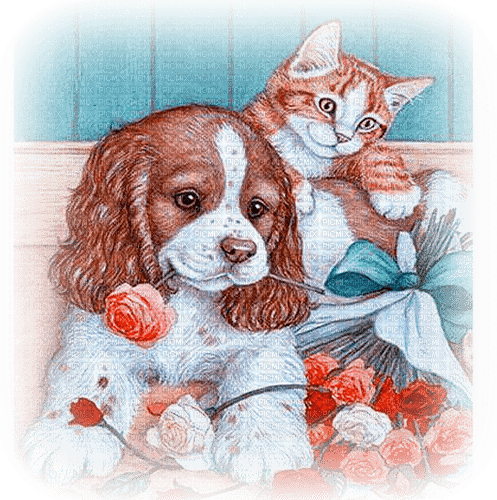 dog and cat milla1959 - ücretsiz png
