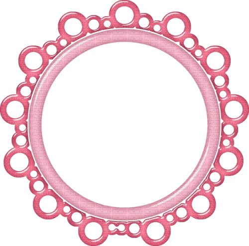 kikkapink deco scrap pink frame circle - png gratis